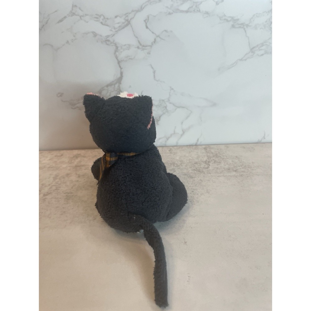 Russ Luv Pets  Black Kitten Crispy Cat Halloween Bow Mini 4" Beanbag Plush - Picture 7 of 8